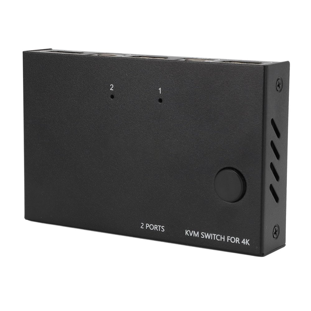 HD Multimedia Interface KVM Switch 1 Display 2 Computers,4 USB 2.0 Ports, 4K 60Hz, Supports Chrome OS for 2 Computers Sharing Keyboard Mouse Printer