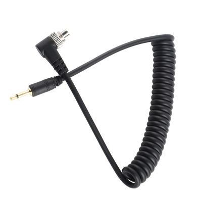 2.5mm to Male Flash PC Sync Cable Cord with Screw Lock Extended Coiled Wire