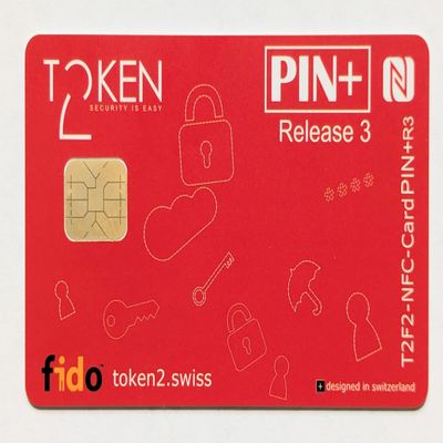 Token2 T2F2-NFC-Smartcard PIN+ Release3 FIDO2.1 Level 2 Certificate with 300 passkey Storage.