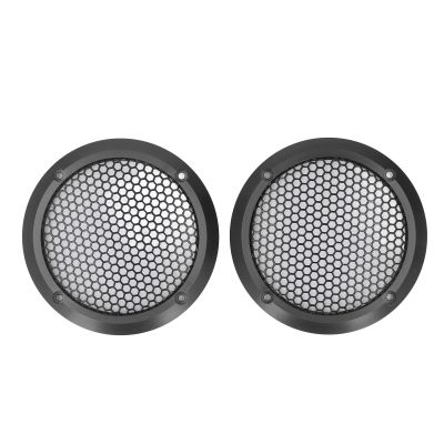 2Pcs Round Speaker Covers, 3.8inch Metal Mesh Round Speaker Grill Cover Decorative Speaker Grill Protector Car Subwoofer Speaker Grill Cover Guard (Black)