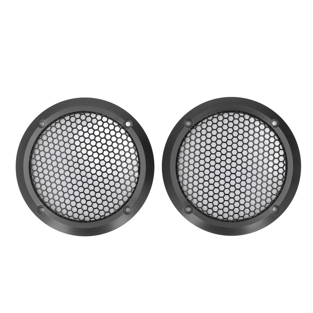 2Pcs Round Speaker Covers, 3.8inch Metal Mesh Round Speaker Grill Cover Decorative Speaker Grill Protector Car Subwoofer Speaker Grill Cover Guard (Black)