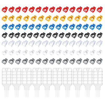 105 PCS RJ45 Network Port Security Lock with 10 Key,Removable Ethernet Cable Lock, Provide Physical Protection for Laptops, Computers and RJ45 Network Devices (15 PCS Per Color)