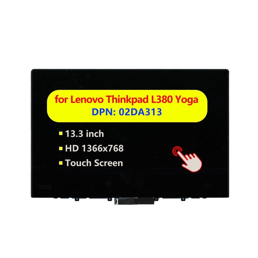 02DA313 02DA314 13.3 1920x1080 IPS Replacement for Lenovo Thinkpad L380 Yoga Laptop Touchscreen Display LCD Touch Screen Module Digitizer Assembly with Bezel