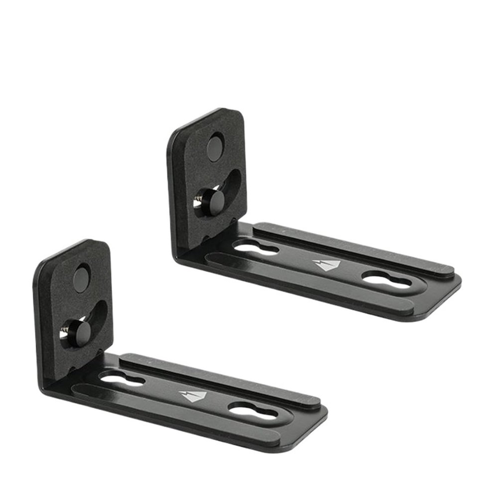 ADPVRLUQ 1 Pair Wall Mount Speaker Bracket Metal TV Soundbar Bracket Black Storage Rack for 33lb Soundbar Space Saving Installation