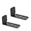 ADPVRLUQ 1 Pair Wall Mount Speaker Bracket Metal TV Soundbar Bracket Black Storage Rack for 33lb Soundbar Space Saving Installation view 1