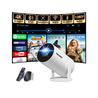 [2026 Upgraded] Mini Projector Support 4K 1080P FHD Auto Keystone 270 Rotatable with WiFi 6 and Bluetooth 5.2 Projector Portable Compatibile with HDMI/TV Stick/Memory Stick/Laptop,White