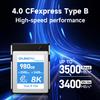 980GB CFexpress 4.0 Type B Memory Card 3500MB/s Read/3400MB/s Write 8K/4K RAW Video Support Compatible with Nikon Z9/Z8 & Canon R5/R3 Cameras Shockproof & Weatherproof Professional Video & Photo view 2