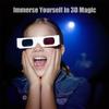 TARANDUS 3D Glasses for Movies Red/Cyan Cardboard 3D Glasses in White Frame Anaglyph Cardboard for Movies - Folded in Protective Sleeve (50Packs) view 2