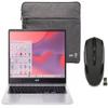 acer Chromebook 315 15.6 HD Laptop | Intel Pentium N6000 1.1GHz|Intel UHD Graphics | 720p Webcam | Sleeve | Silver | 4GB RAM | 128GB SSD | Chrome OS | Bundle with Wireless Mouse view 1