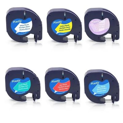 20PCS 12mmx4m Label Tape Compatible with LT-100H LT-100T Plastic 91200 91330 91331 91201 12267 18769 18771(1set)