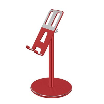 Aluminum Alloy Tablet Phone Holder Adjustable Tablet Desktop Stand for Phone Mount (Color : Silver) (Rose Gold)(Red)