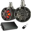 KICKER 45KMTC8 8" 2 Way Wakeboard Coaxial Tower Speakers with 48KMA3604 Marine Amplifier and 47KMPK8 Amplifier Wiring Kit view 1