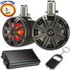 KICKER 45KMTC8 8" 2 Way Wakeboard Coaxial Tower Speakers with 48KMA3604 Marine Amplifier and 47KMPK8 Amplifier Wiring Kit view 2