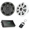 KICKER Pair of 45KM654 6.5" Coaxial Marine Speakers and 48KMA3604 4 Channel Marine Amplifier view 1