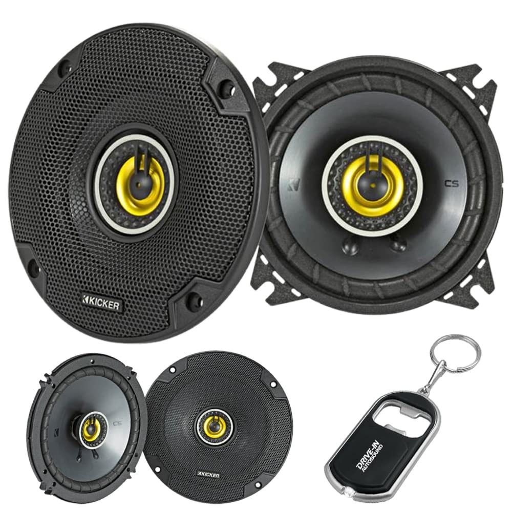 KICKER 46CSC44 4" CS Series 2-Way Coaxial Speakers and 46CSC654 6.5" Coaxial Speakers