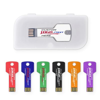 Personalized USB Flash Drive with Plastic Box, 100 Pack USB Memory Stick with Key Shape Design, Plug and Play, Ideal for Non-Profits, Community Outreach, and Promotions (256, MB)