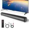 ROXAAN Sound Bar for Smart TV, 20W Compact Home Audio Sound Bar for TV, Bluetooth 5.0, 4 Speakers, 6 EQs, 80dB Rechargeable Home Theater Sound System with Remote Control, Support USB/AUX/TF/FM/TWS/RCA view 1