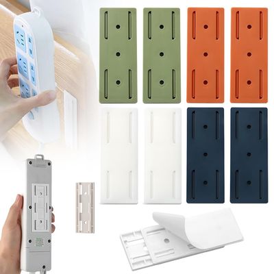 2025 New Adhesive Punch Free Socket Holder, Adhesive Punch Free Desktop Socket Fixer Wall Mounted, Plug-in Socket Fixer Bracket Stand for Kitchen Home Office Cable Management (Multicolor)