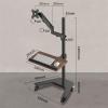 Adjustable Arm Mount Monitor Mount, for 17"-32" Flat/Curved Screens up to 19.8lbs,Mobile Monitor Mount Stand Gas Spring Monitor Cart with Keyboard Tray Monitor Mount Stan, view 3