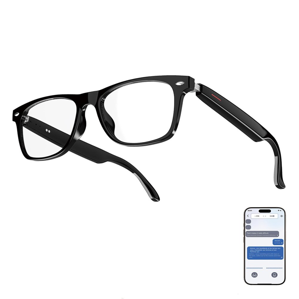 BLESSOURCE Smart Glasses with AI,Bluetooth glasses for Women and Man,116 Languages & Accents Translator Device,Blue Light Filter & UV Pretection Polarized Lenses