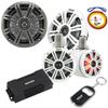 KICKER 45KM654 6.5" Coaxial Speaker, 45KMTC65W Tower Speaker and 48PXA4004 Marine Amplifier with 47KMPK8 Marine Amp Wiring Kit view 1