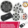 KICKER 45KM654 6.5" Coaxial Speaker, 45KMTC65W Tower Speaker and 48PXA4004 Marine Amplifier with 47KMPK8 Marine Amp Wiring Kit view 2