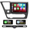 SizxNanv Android Radio Updated forHonda Civic 2013-2015 Compatible with Wireless Carplay Android Auto,Car Stereo Touchscreen Bluetooth Navigation Multimedia Player GPS WiFi Backup Camera Head Unit view 1