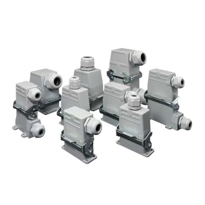 BHUPWZE Heavy Duty Connector 12 Euro 67 Injection Molding Machine Connector HDC-HA 10/15/16/25/32/50 Pin Aviation Waterproof Plug Socket(Gray)