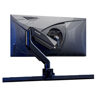 Adjustable Arm Mount Monitor Mount, 17"-45" Gas Spring Aluminum Monitor Arm,Adjustable Stand,75/100 mm with Clamp and Grommet Base,Hold up to 35 Lbs,Black