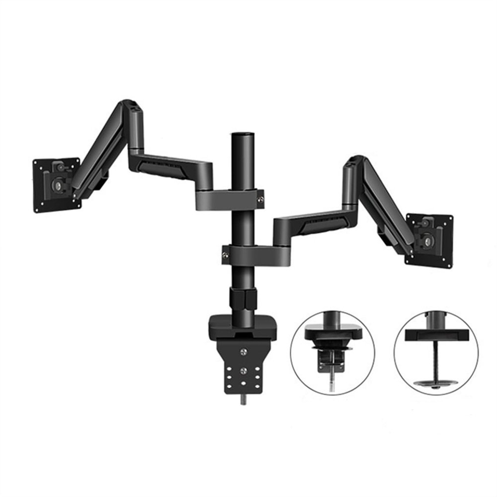 Adjustable Arm Mount Monitor Mount, Monitor Mount Dual Monitor Mount Fits Max 32 Inch,4.4-19.8 Lbs Screens,Swivel,Rotation,75/100mm Monitor Desk Stand,Black