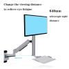 Adjustable Arm Mount Monitor Mount, Wall Mount Lift Workstation with Foldable Keyboard Tray,Fits Monitors up to 32" Adjustable Monitor Stand,Black view 4
