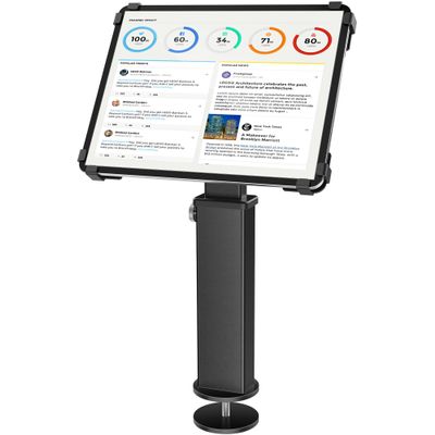 AboveTEK iPad Desk Grommet Mount, Adjustable Tablet Desk Mount with 360 Rotation & 180 Tilt, Fits 9.7"-13" Tablets, Anti-Theft iPad Stand, Heavy-Duty Aluminum Tablet Stand, Perfect for Work