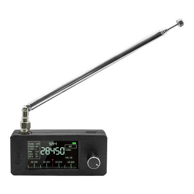 SI4732 Radio Receiver Portable Shortwave for MINI Radio with 1.9" IPS Screen, 0.5-108MHz Small Radios Portable AM FM LSB USB with Loop Antenna, 3 Colors(Black-Pull Rod)