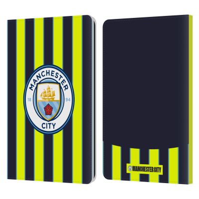 Head Case Designs Officially Licensed Manchester City Man City FC Away 2024/25 Badge Kit Leather Wallet Case Compatible with Kindle Paperwhite 1/2 / 3