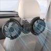 Hayousui Rechargeable Dual-Head Fan for Car: USB Cooling Backseat Fans for Baby with 360 Rotatable 3-Speed Separate Control 5V 2A Auto Air Ventilation Cooler For Vehicle SUV RV Trunk (Black) view 1