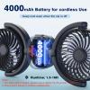 Hayousui Rechargeable Dual-Head Fan for Car: USB Cooling Backseat Fans for Baby with 360 Rotatable 3-Speed Separate Control 5V 2A Auto Air Ventilation Cooler For Vehicle SUV RV Trunk (Black) view 2