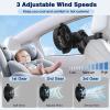 Hayousui Rechargeable Dual-Head Fan for Car: USB Cooling Backseat Fans for Baby with 360 Rotatable 3-Speed Separate Control 5V 2A Auto Air Ventilation Cooler For Vehicle SUV RV Trunk (Black) view 3