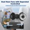 Hayousui Rechargeable Dual-Head Fan for Car: USB Cooling Backseat Fans for Baby with 360 Rotatable 3-Speed Separate Control 5V 2A Auto Air Ventilation Cooler For Vehicle SUV RV Trunk (Black) view 4