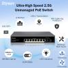 Ztyuav 10 Port Unmanaged 2.5G PoE Switch with 8 x 2.5G PoE+ Ports @120W, 2 x 10G SFP+, IEEE802.3af/at Compliant, Ports Speed Auto-Negotiation, One-Key VLAN, Plug & Play, Fanless Metal Design view 3