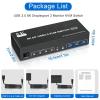 Y0S3QZ1 8K@60Hz Displayport KVM Switch 3 Monitors 4 Computer, DP1.4 Triple Monitor KVM Switch with Audio Microphone Output 3 USB3.0 Port(EU Power Adapter) view 2