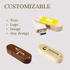 Custom Wood USB Flash Drive 16GB 25 Pack, Customizable Wooden USB 2.0 Drive Logo Print Promotional Favors, Personalized Logo USB Stick Bulk Ideal Marketing Tool Promotional Items view 3