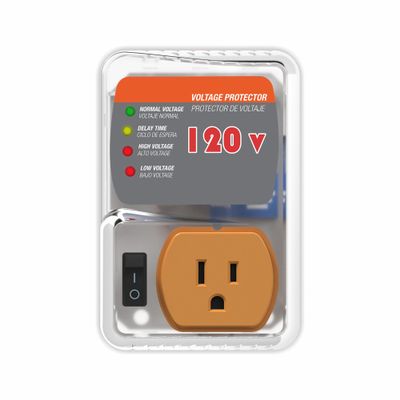 Surge Protector Refrigerator Adjustable Wall Socket Voltage Protector for Home Appliances,Brownout Single Outlet with Over/Under Voltage Protection 140J 120V 15A 1800W