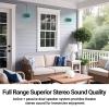 Inwa Outdoor Bluetooth Speakers, Active Passive Wall Mount Speaker, Waterproof Wireless Indoor/Outdoor Stereo Sound System w/Aux in, Suitable for Patio/Porch/Gazebo/Garage(MZ-650, Pair) view 2