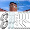 Blulu Z-Type Chimney Antenna Mounts Kits with 12 ft Adjustable Heavy Duty Galvanized Steel Straps & Hardware, Stainless Steel TV Antenna Mast Bracket for Chimney up to 12 Feet in Diameter view 1