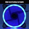120mm Case Fan, Pc CPU Case Cooler Cooling Fan 12cm 120mm Ultra Silent 3pin 4pin Cooling Fan Pc 2 LED Rings (Blue) view 3