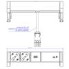 BACHMANN DESK2 Aluminium Black 2xP40, 1xUSBC 60W 0.2m GST18 Italia view 2