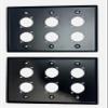 (2) Two Triple Gang Wall Plate for Six XLR Male/Female "D" BLACK Steel view 2