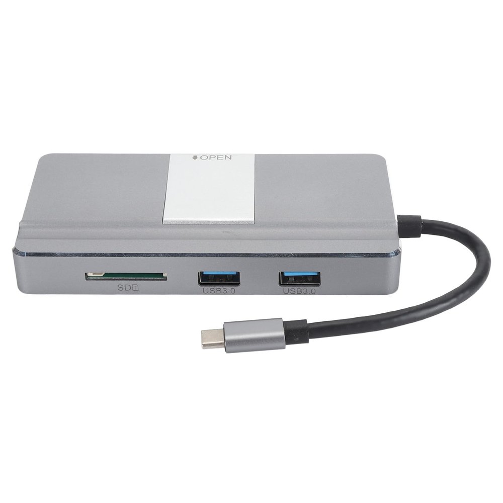 8 in 1 USB C Hub Adapter, Type C to 4K HD Multimedia Interface, RJ45, Dual USB3.0, USB2.0, PD Charging, Storage MicroSD Card Slots, Compatible with Android, OS X, Harmon