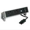 BACHMANN DESK2 2xUK 1xUSB A/C 22W, 0.2m GST18 INOX United Kingdom view 1
