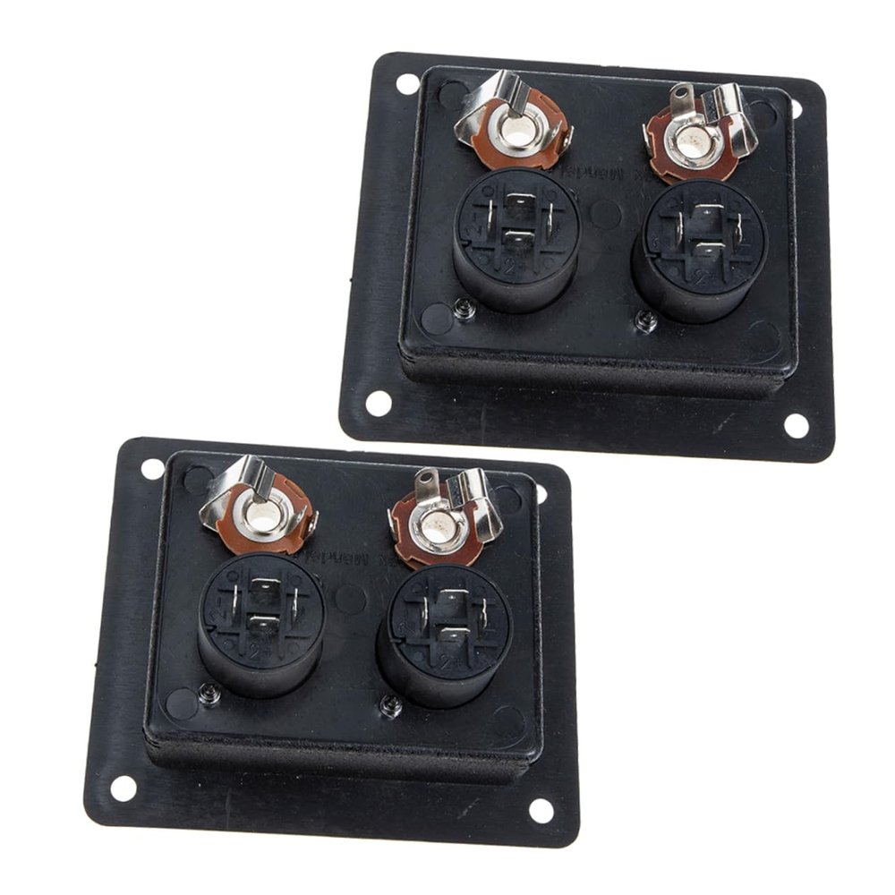 2pcs Square Speaker Binding Post Connector 2 Way Terminal Cup for Subwoofer Double Mounting Holes Acoustic Components for Home and Car Audio Systems 8090